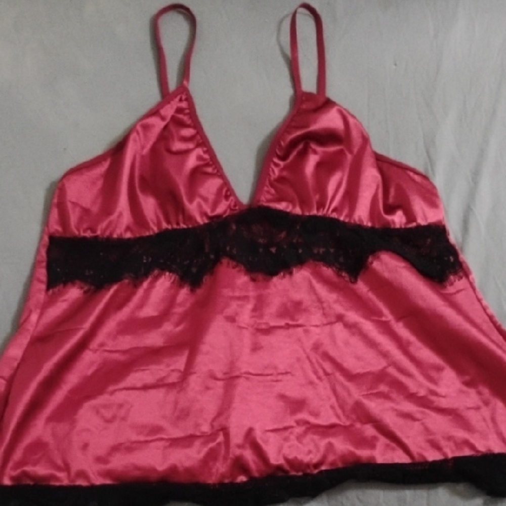 Red Satin Tank Top